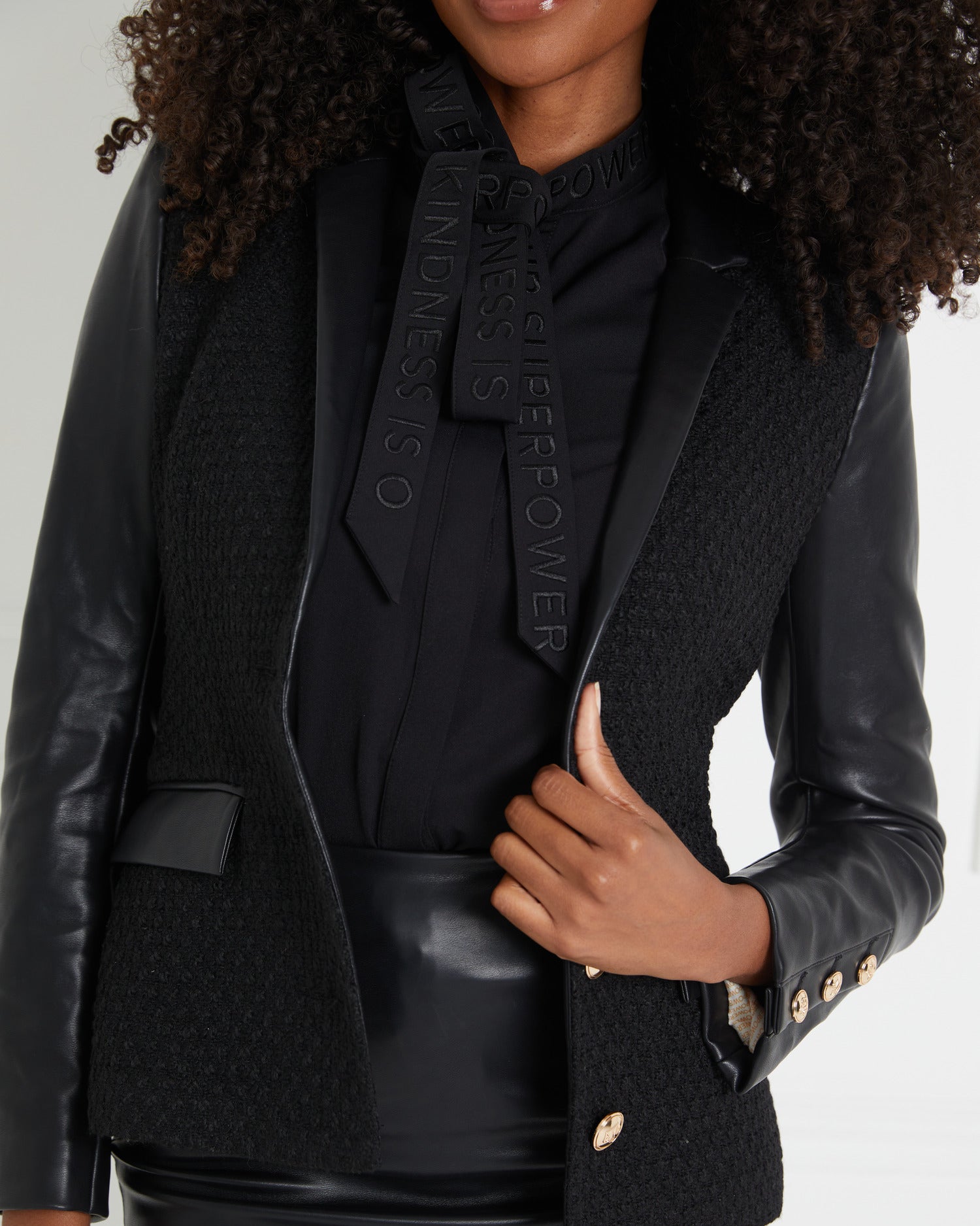 Black Pussy Bow Blouse