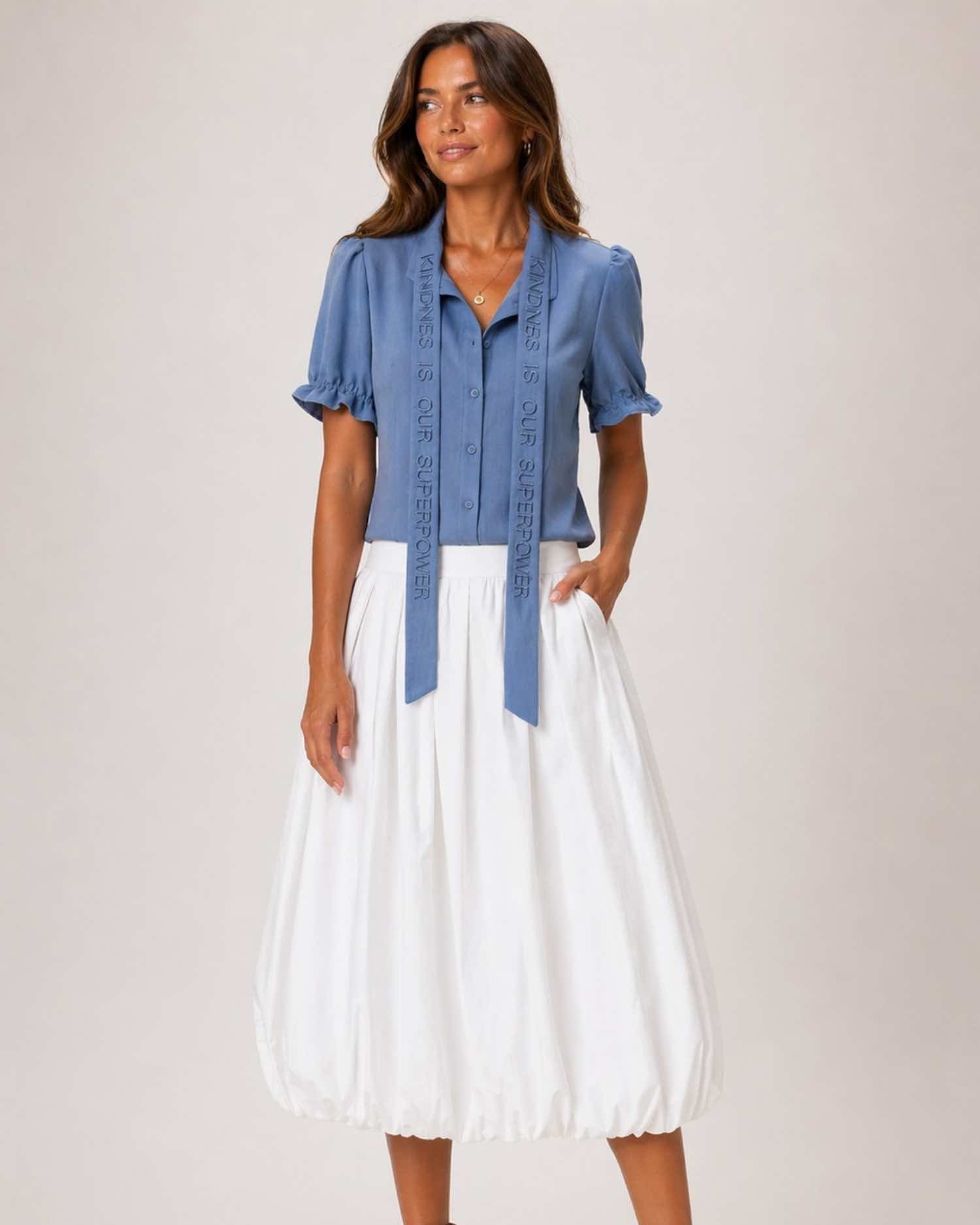 The Goddess Blouse™ – Chambray - House of Kind (London) Limited