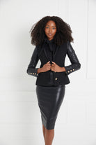 Black Wool and PU Blazer