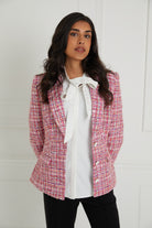 Fitted Pink Tweed Blazer