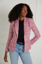 Fitted Pink Tweed Blazer